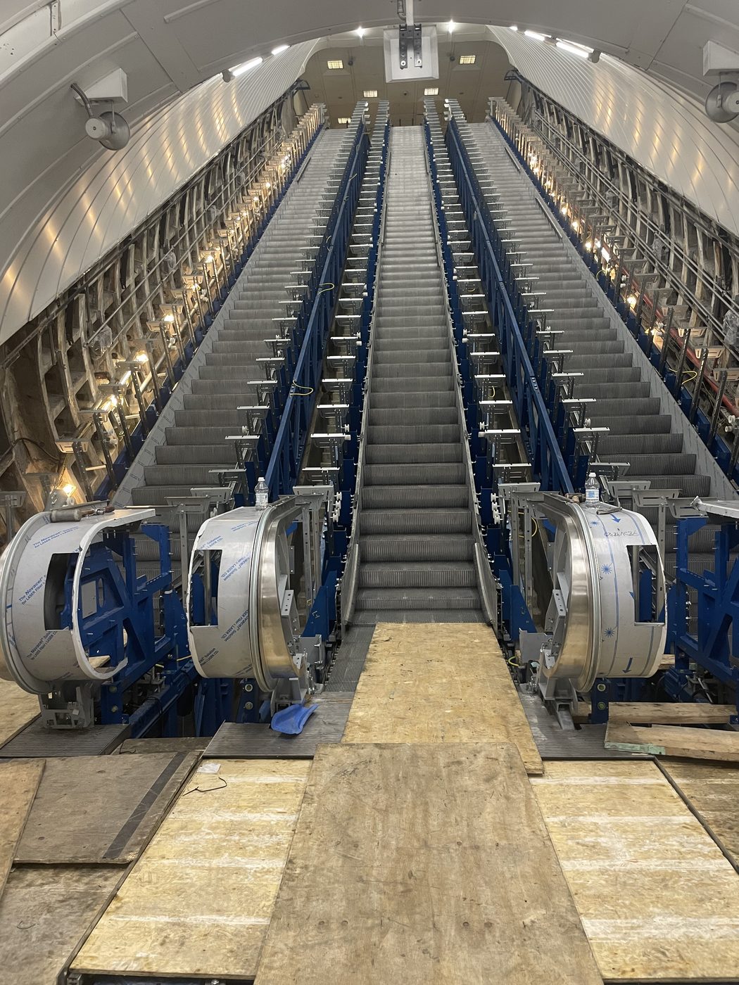 Escalator installation works on site