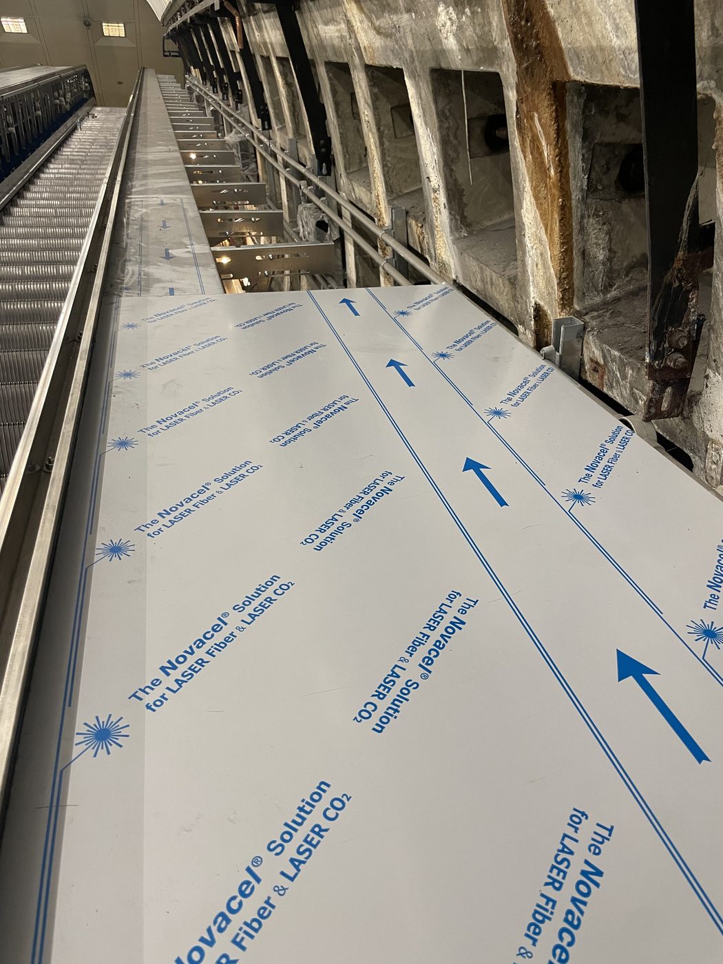 Escalator installation works on site